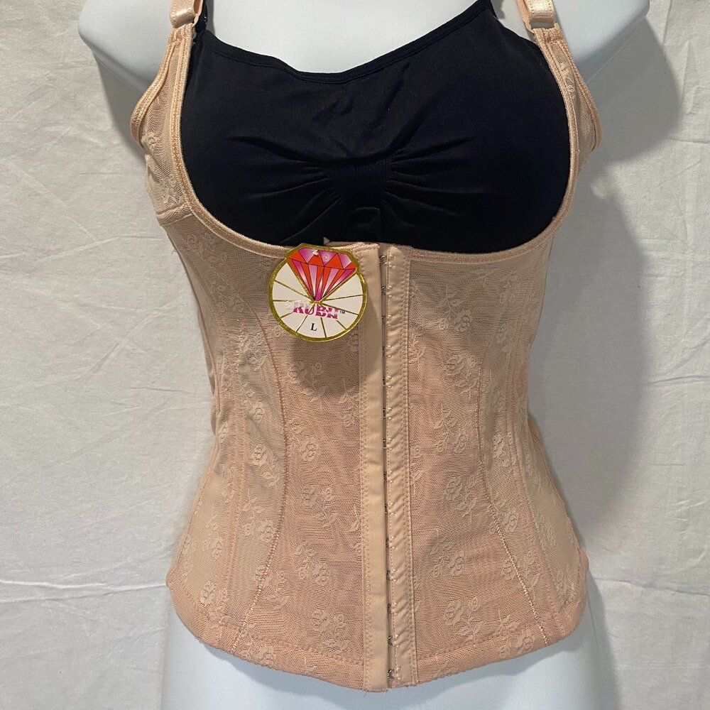 Adjustable Shapwear Floral Lace Large Beige